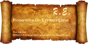 Rosenstein Ernesztina névjegykártya