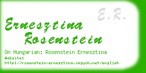 ernesztina rosenstein business card